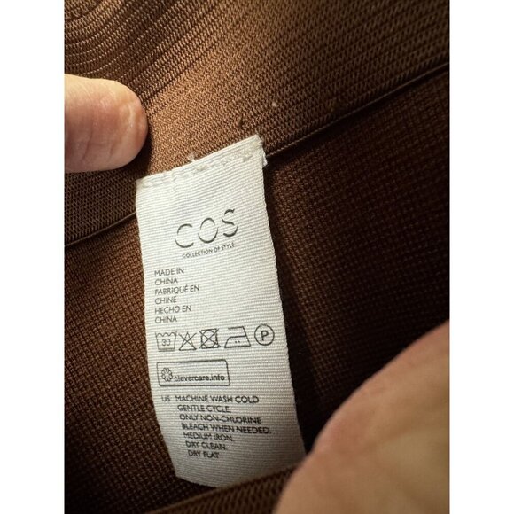 COS Brown Wool Blend Wide Leg Pant Women Size XS - Picture 4 of 7